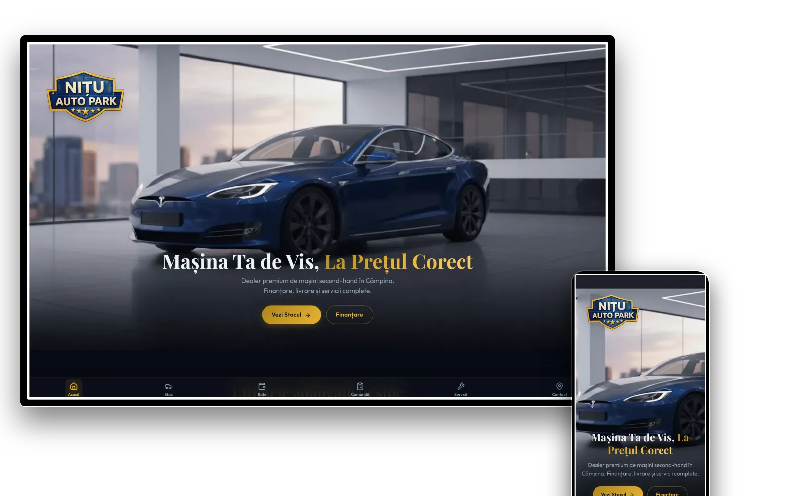 Site Nițu Auto Park pe desktop și mobil